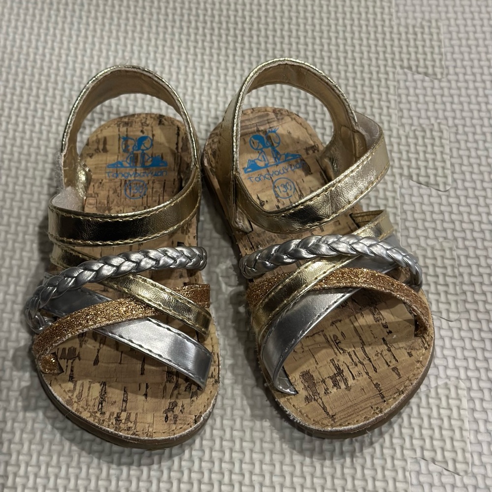 Gold and Silver Kids Sandals